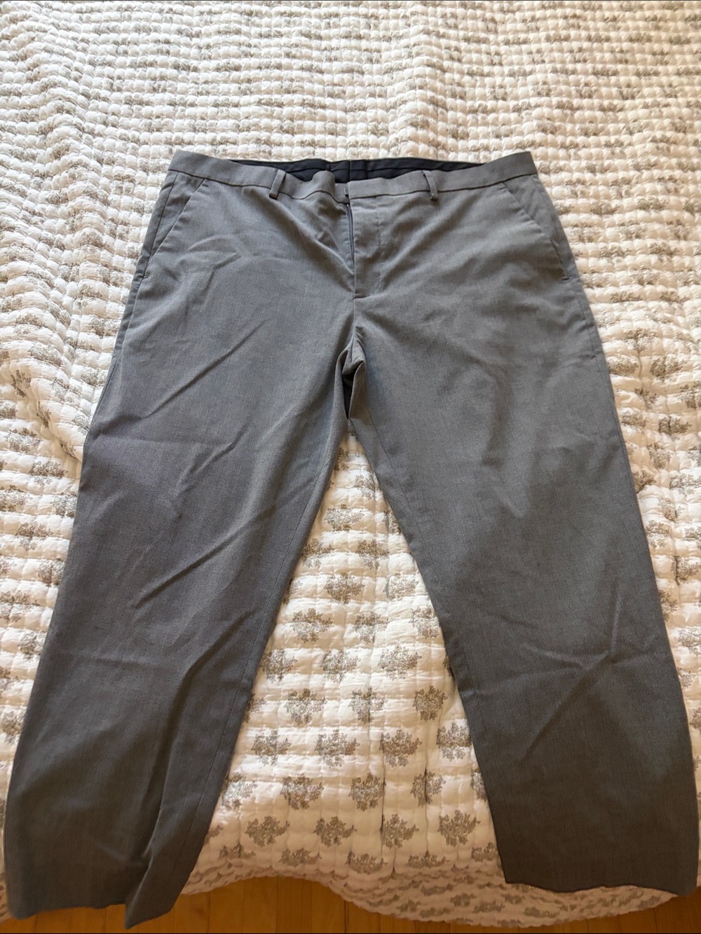 MENS EXPRESS GRAY DRESS PANTS EXTRA SLIM SIZE 38x30